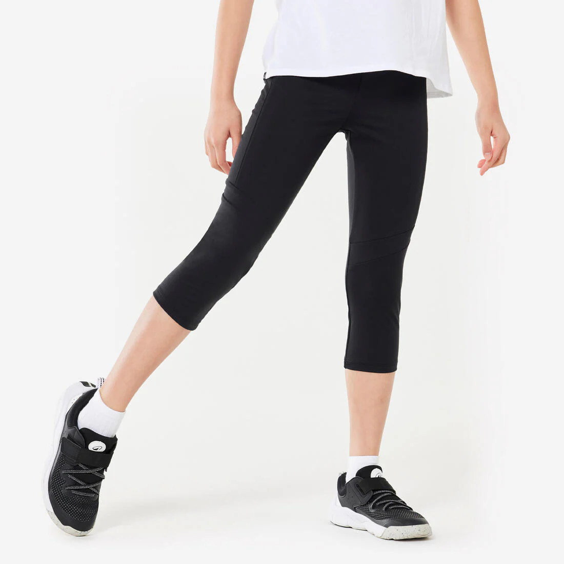 Girls' Breathable Cropped Leggings S500