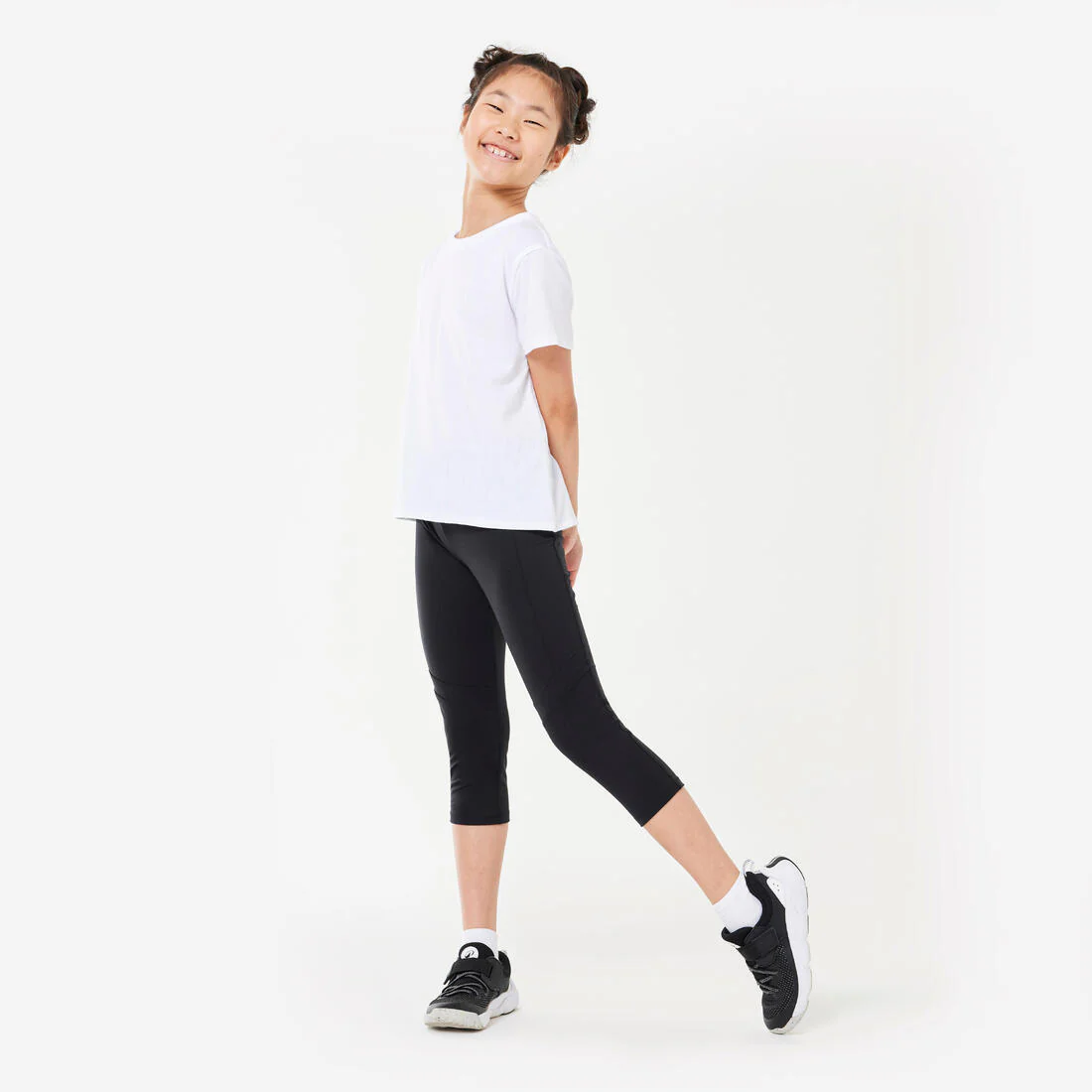 Girls' Breathable Cropped Leggings S500 - Image 2