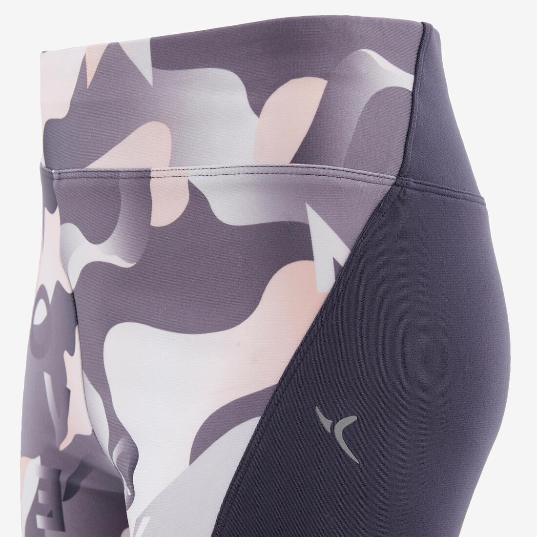 Girls' Breathable Synthetic Leggings - Grey/Pink/Print - Image 5