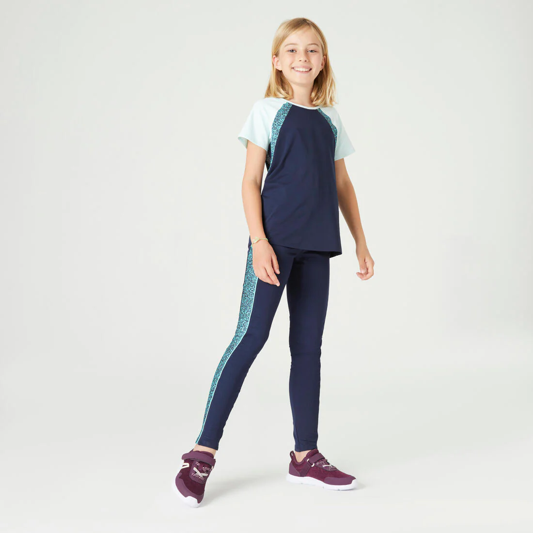 Girls' High-Waisted Pocket Leggings S500 - Image 11