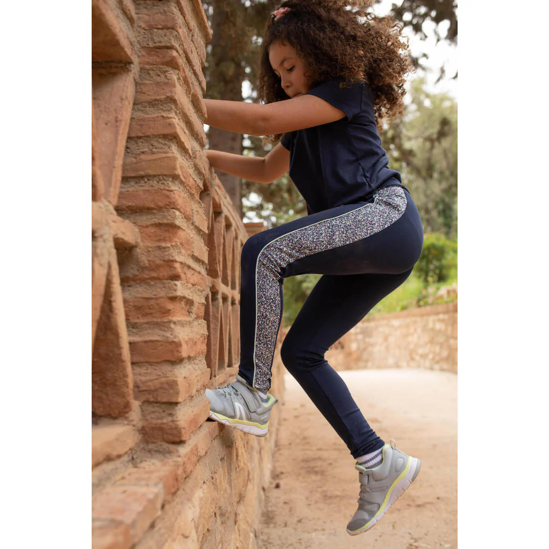Girls' High-Waisted Pocket Leggings S500 - Image 17