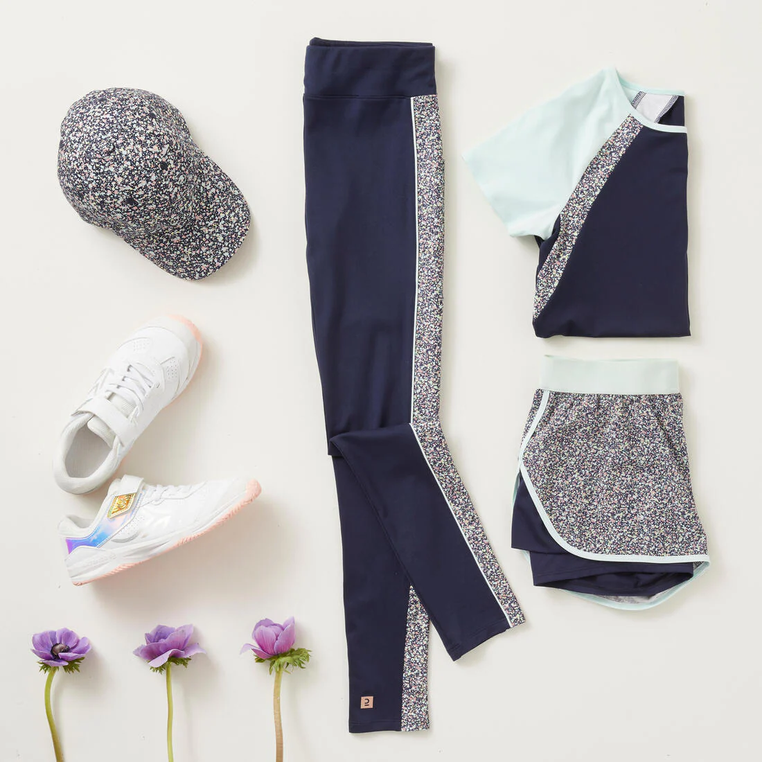 Girls' High-Waisted Pocket Leggings S500 - Image 2