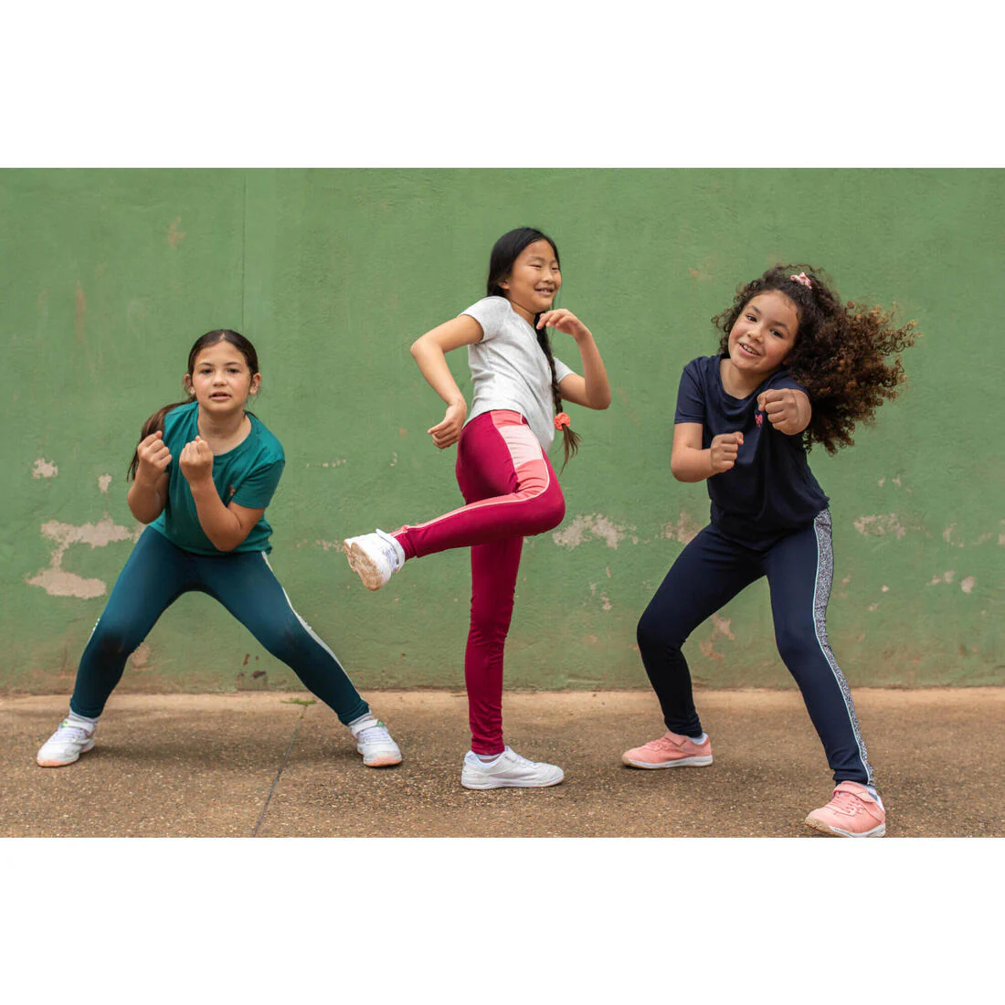 Girls' High-Waisted Pocket Leggings S500 - Image 30
