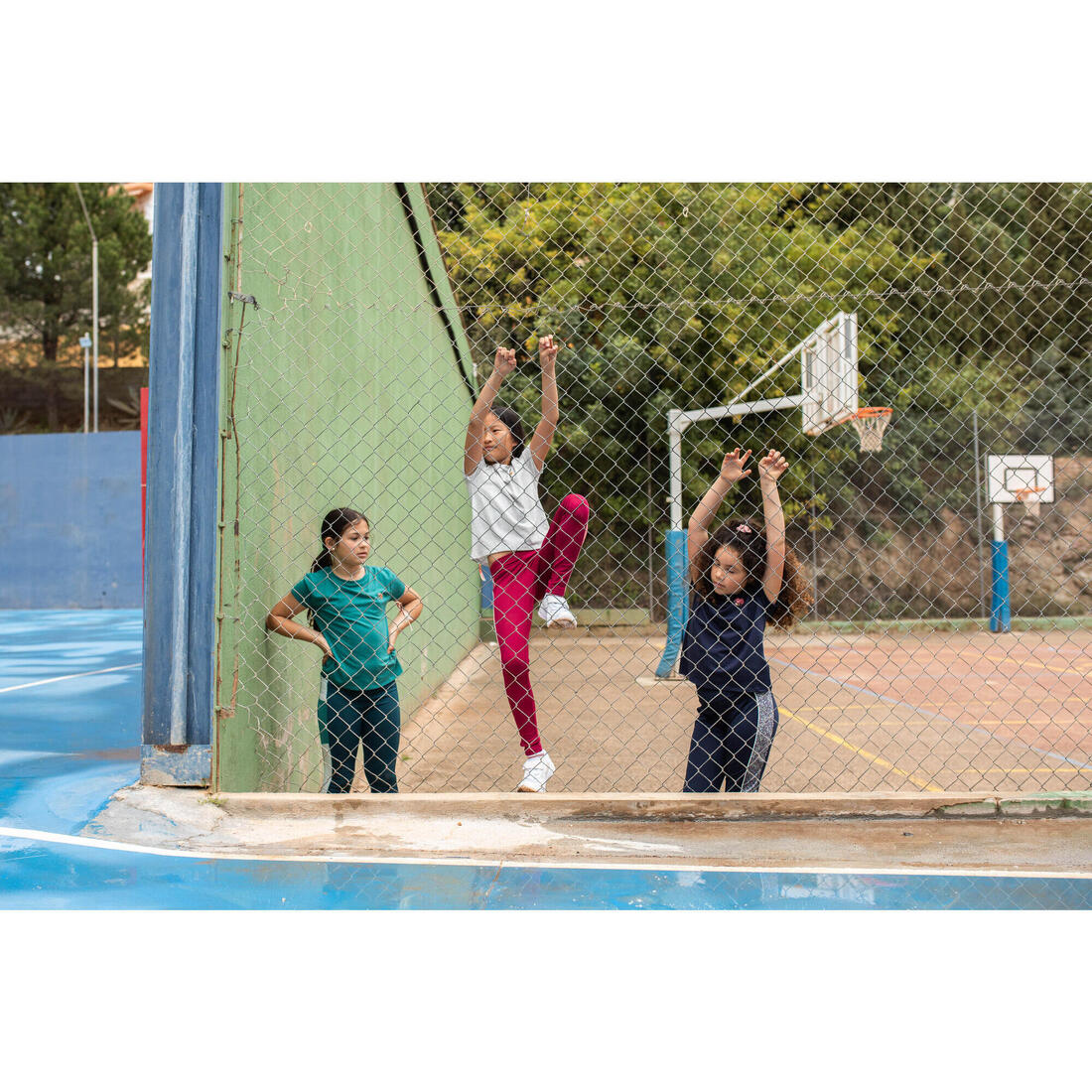 Girls' High-Waisted Pocket Leggings S500 - Image 34