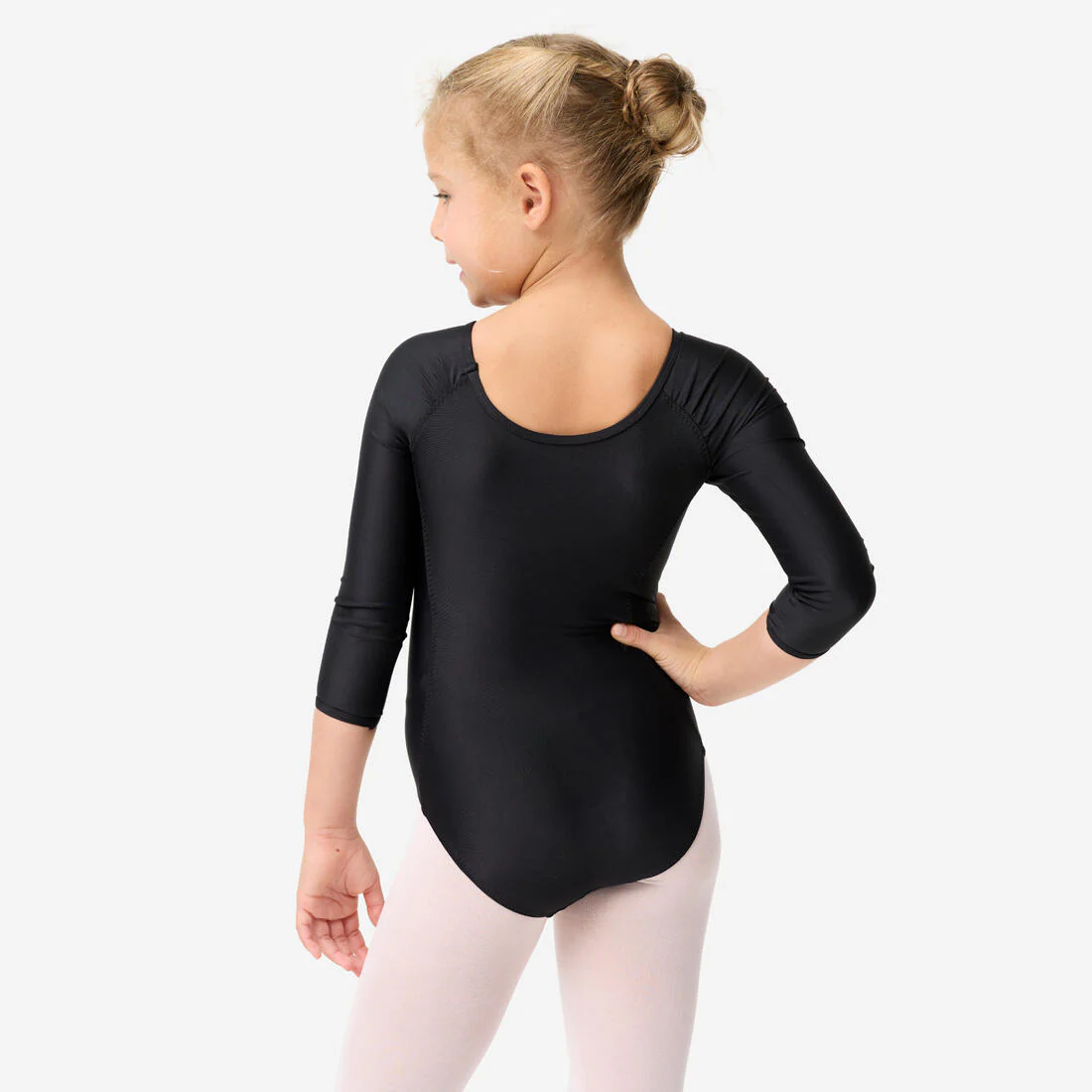 Girls' Long-Sleeved Ballet Leotard - Black - Image 4