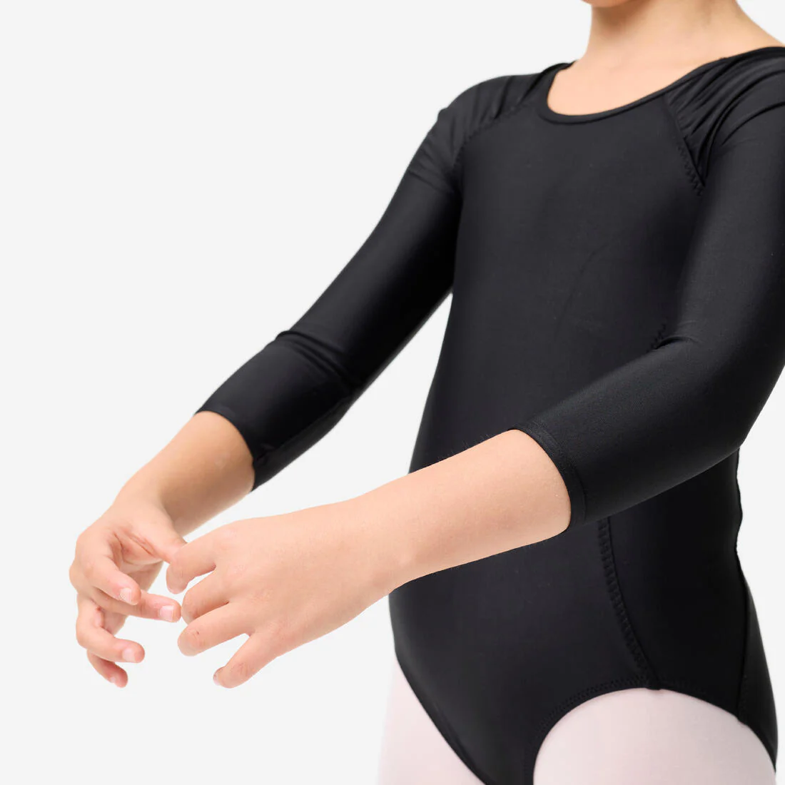 Girls' Long-Sleeved Ballet Leotard - Black - Image 5