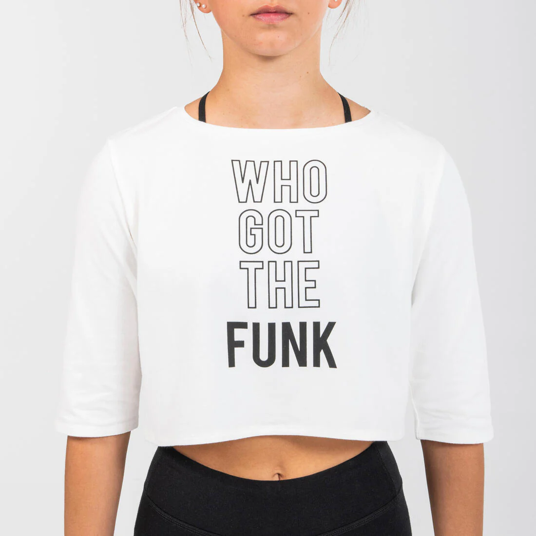 Girls' Modern Dance Cropped Printed T-Shirt - White - Image 6