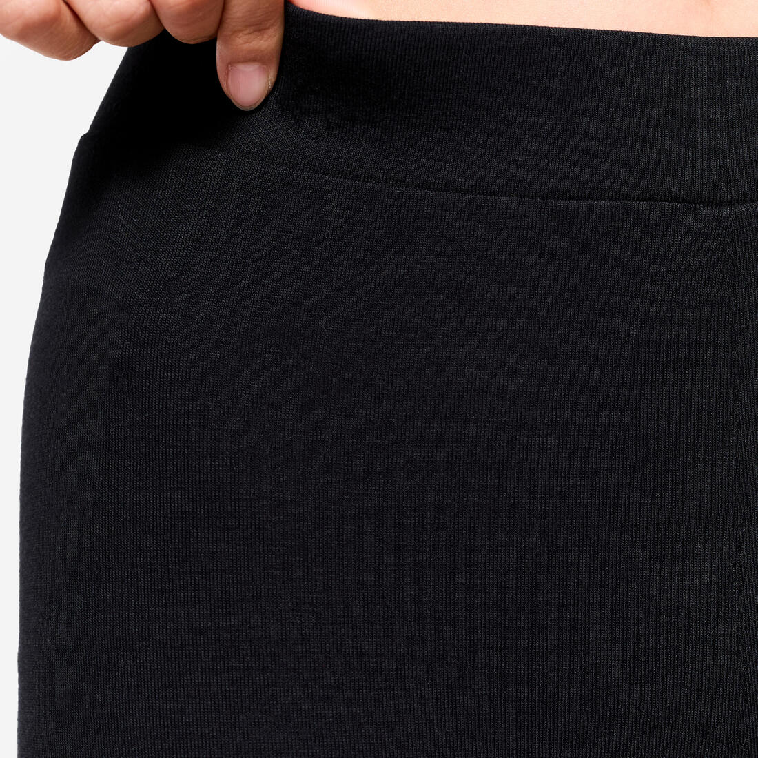 Girls' Multisport Cotton Cycling Shorts - Black - Image 3