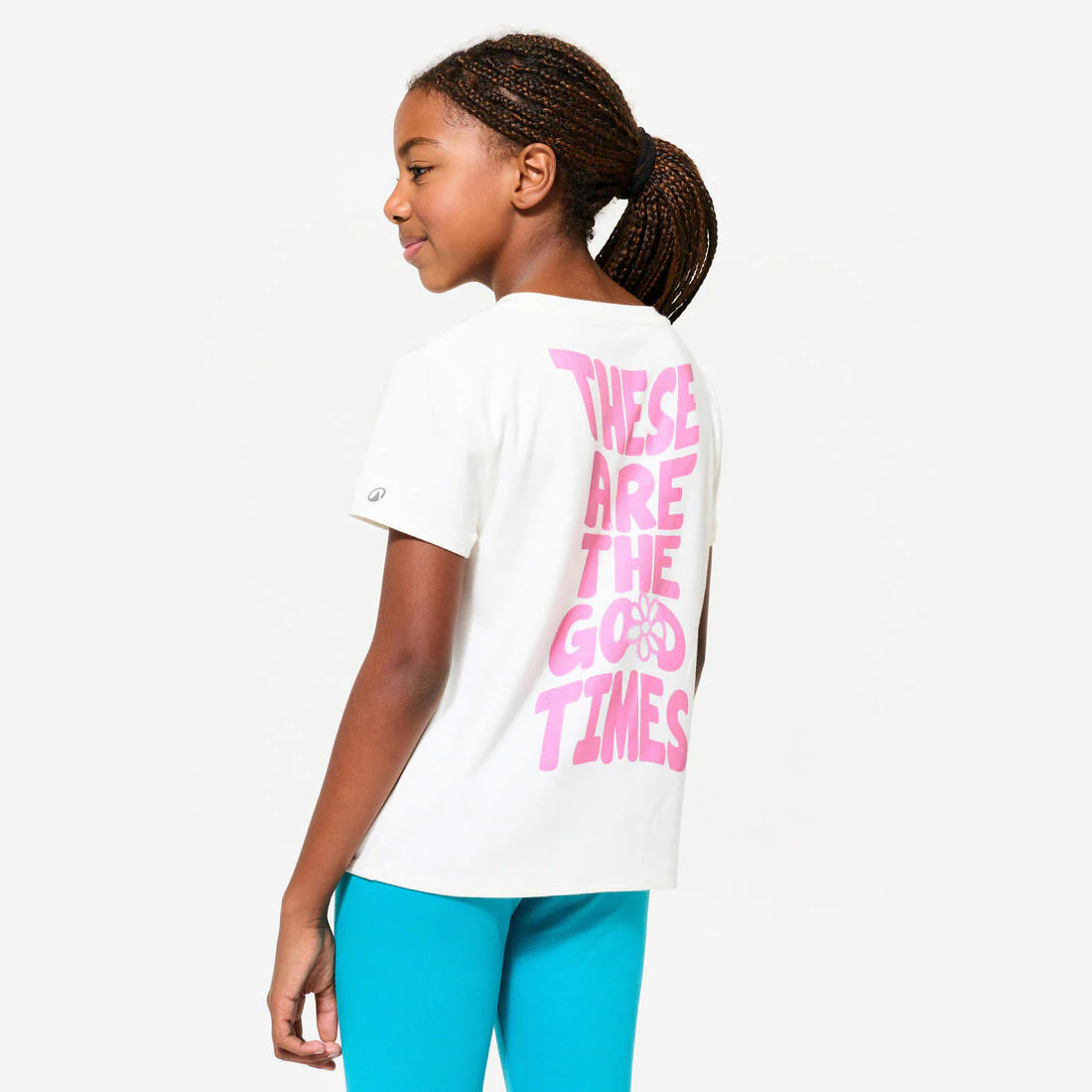 Girls' Multisports Cotton T-Shirt - White/Print - Image 4