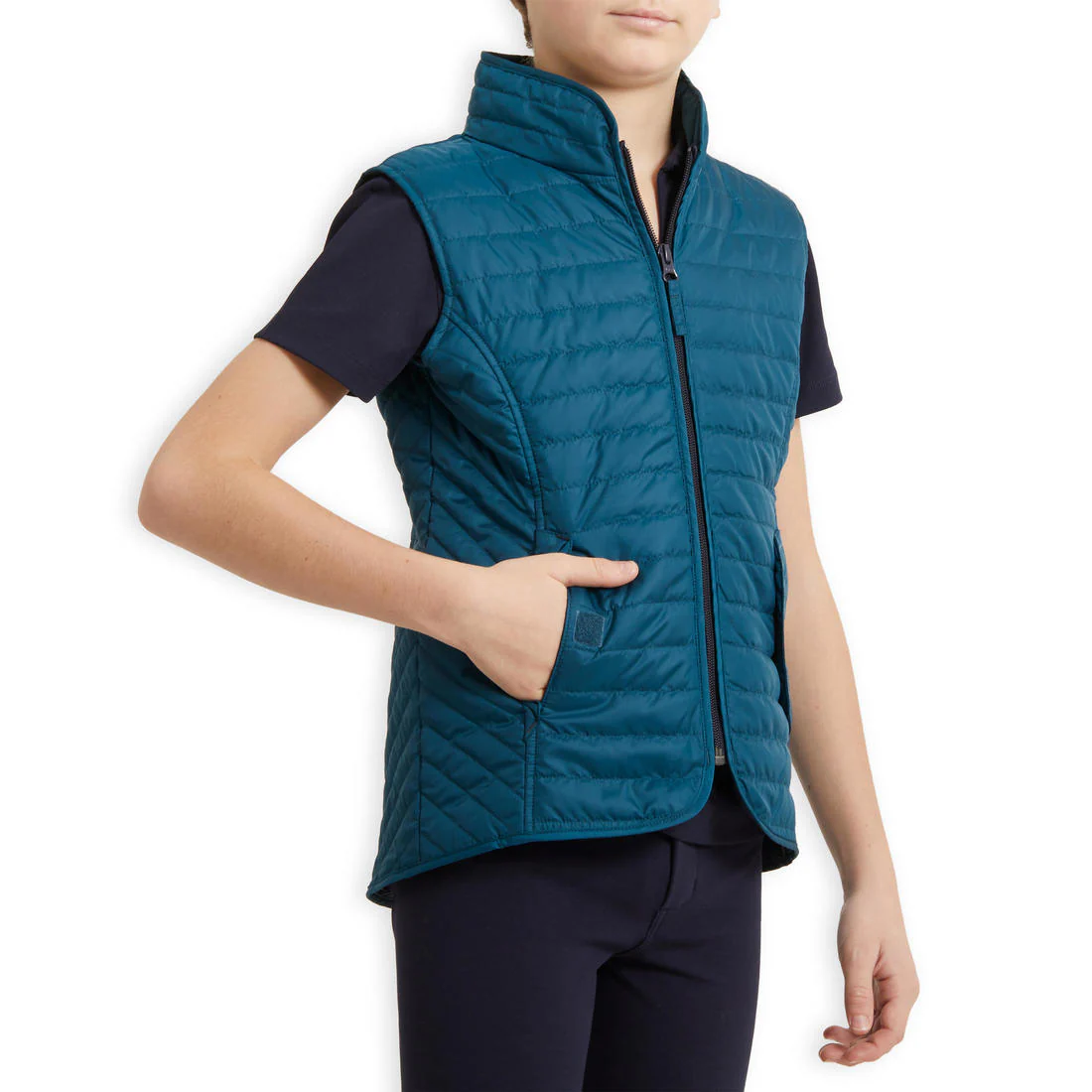 Girls' Sleeveless Horse Riding Padded Jacket 100 - Image 4
