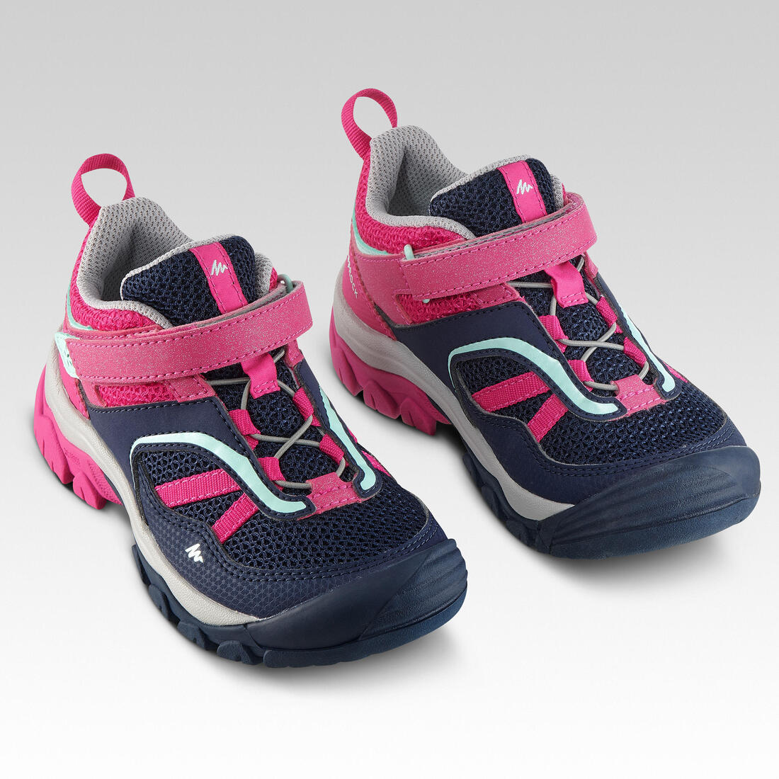 Girls' Walking Shoes with Rip-Tab - Pink/Navy - Image 4