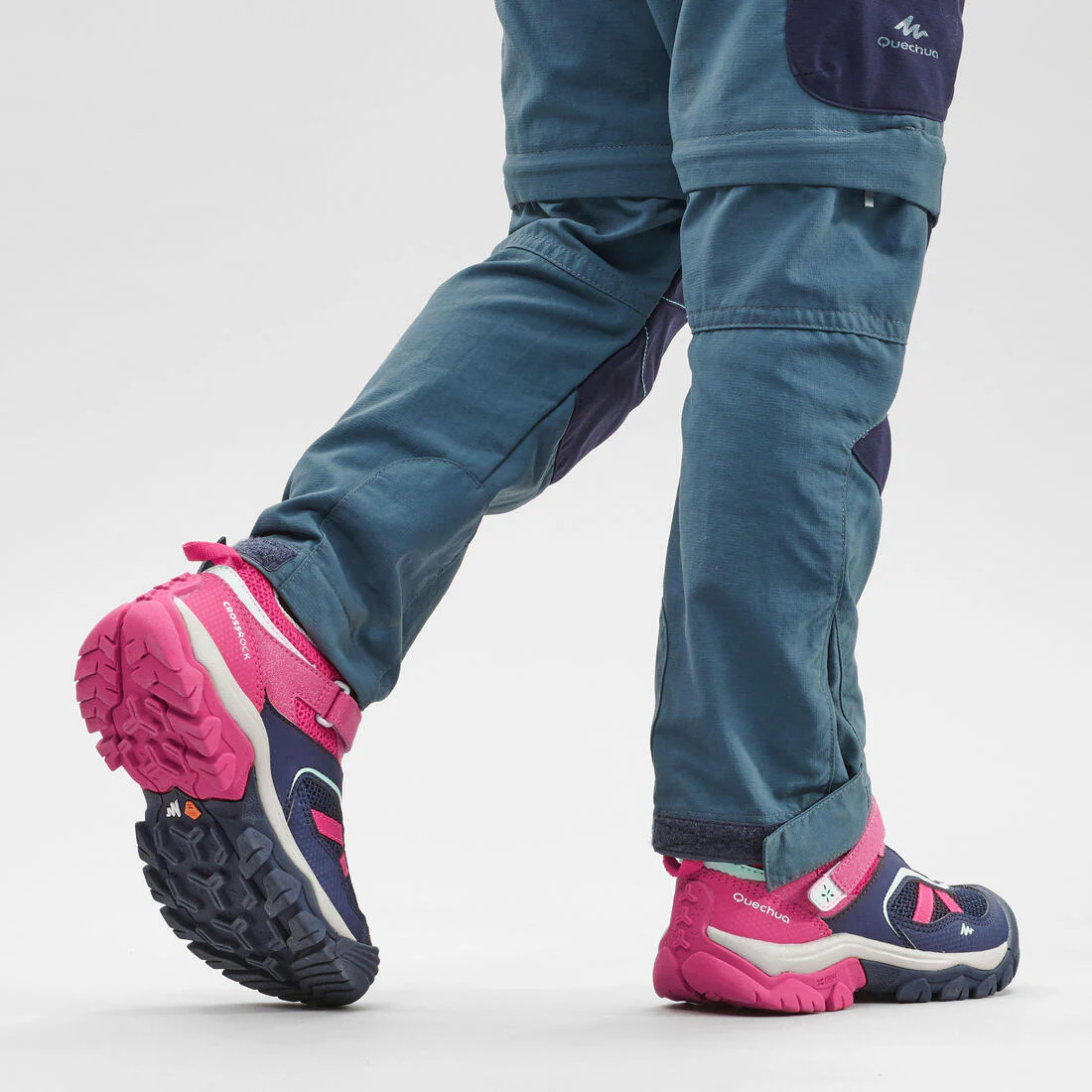 Girls' Walking Shoes with Rip-Tab - Pink/Navy - Image 5