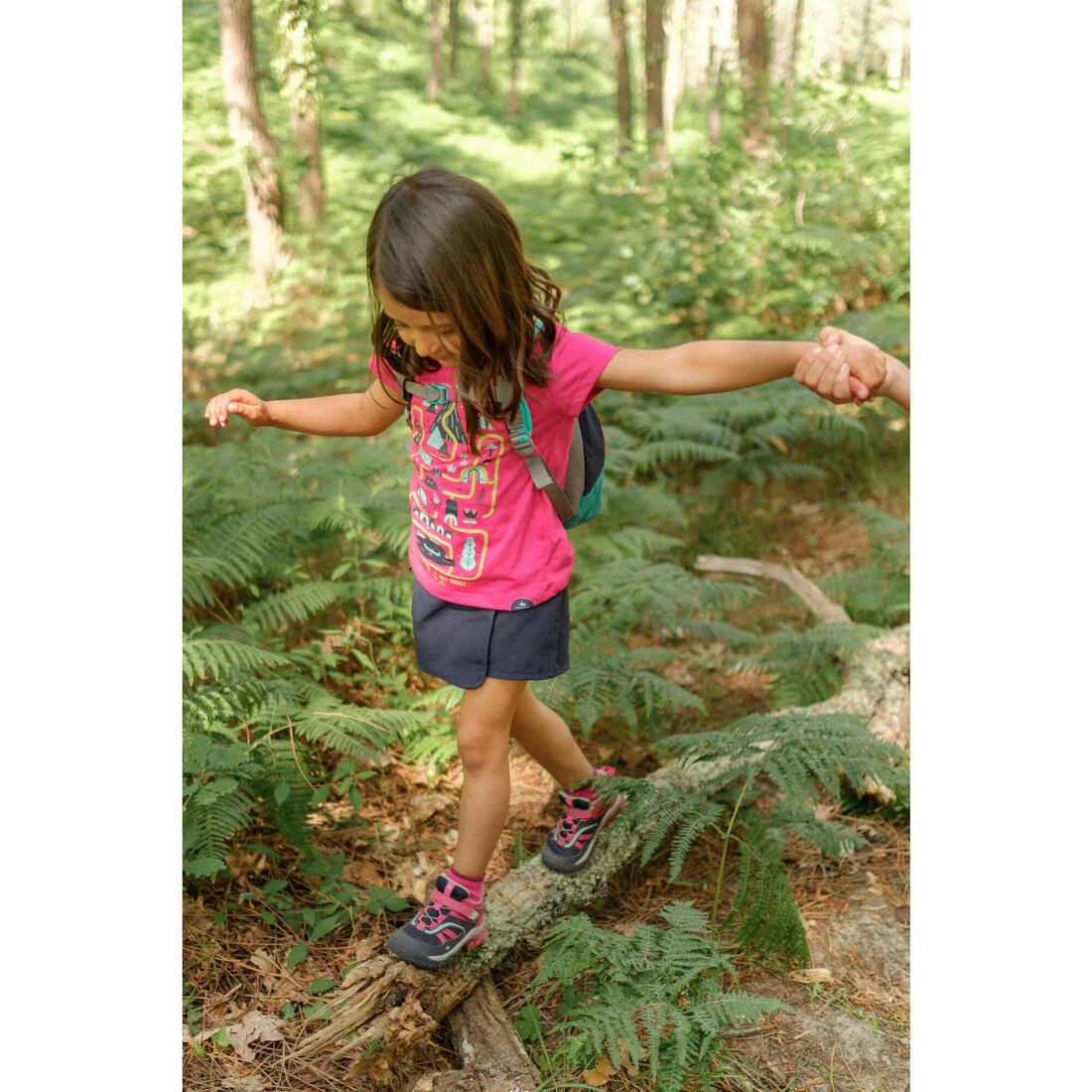 Girls' Walking Shoes with Rip-Tab - Pink/Navy - Image 8