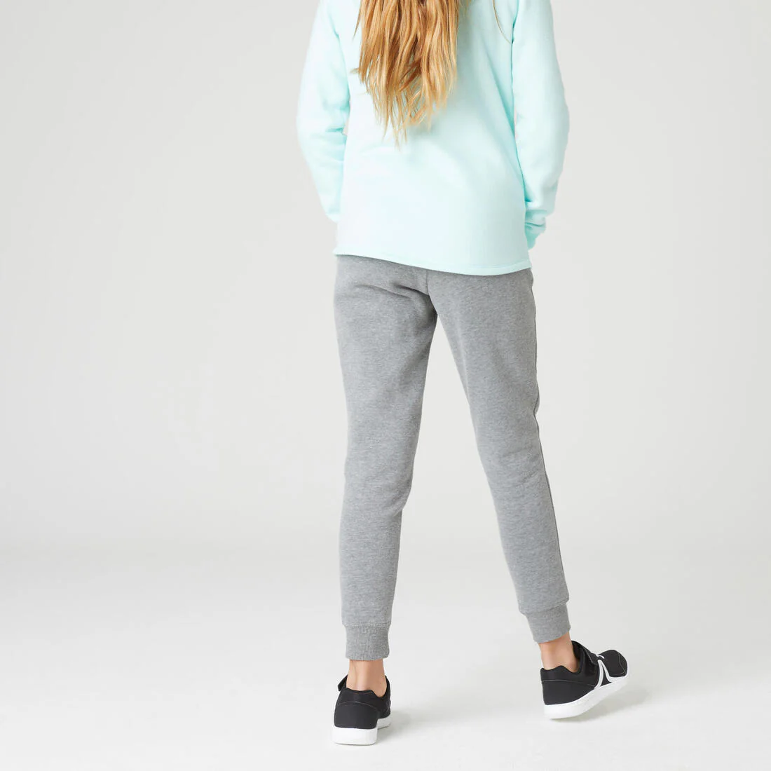 Girls' Warm Jogging Bottoms 500 - Mid Grey Marl - Image 2