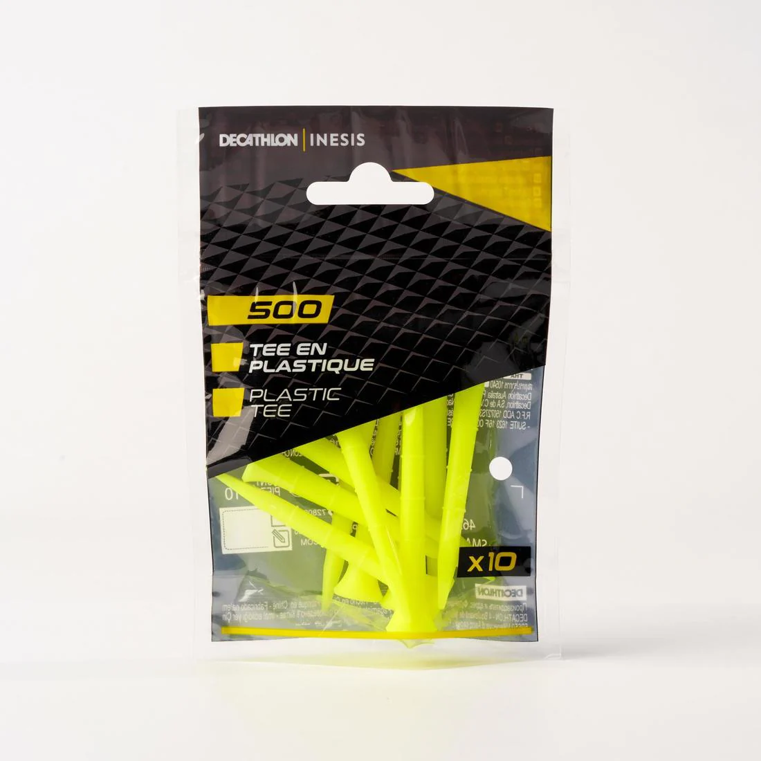 Golf tees x10 plastic 70mm - INESIS yellow - Image 2