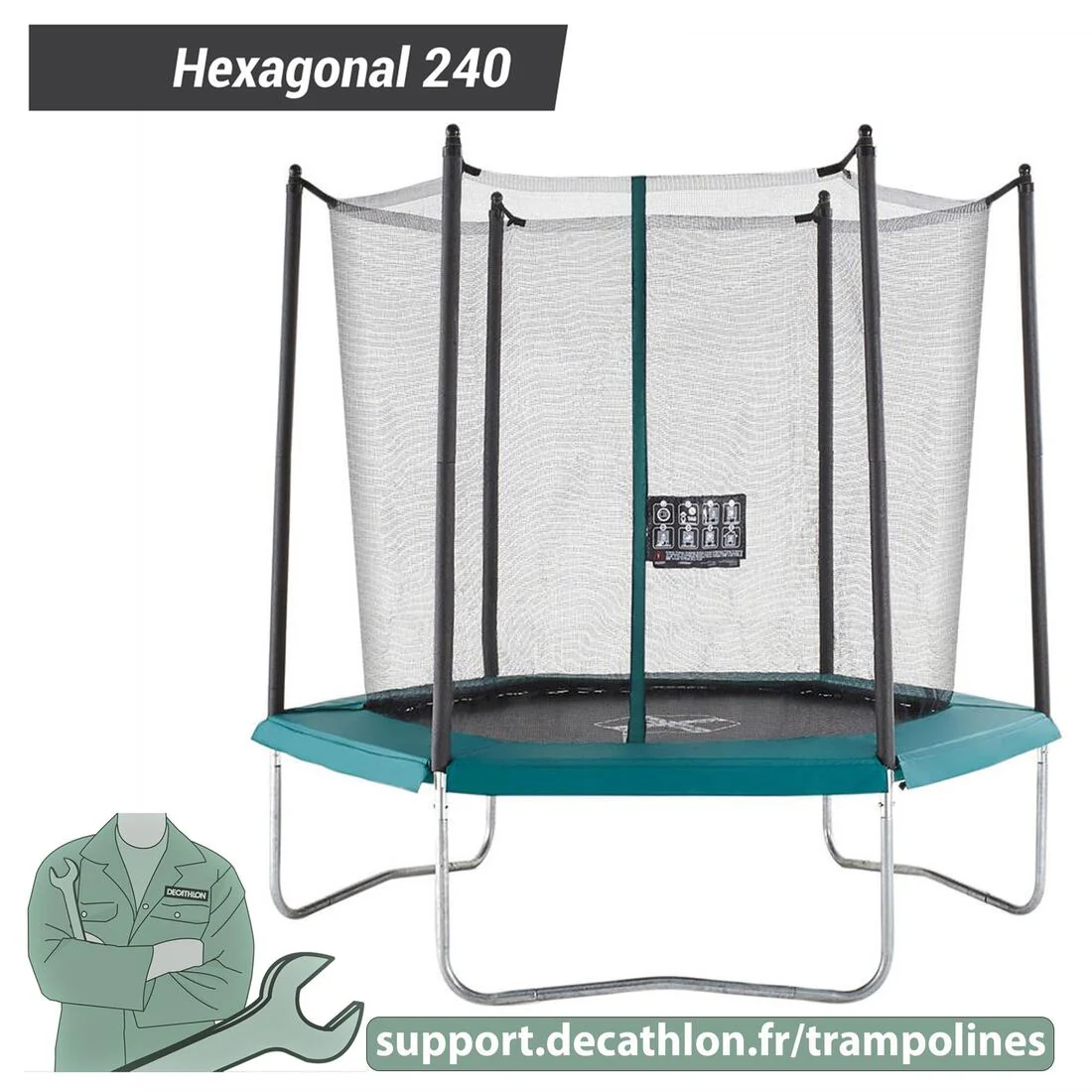 Hexagonal 240 Trampoline - Contour Foam Padding - Image 3