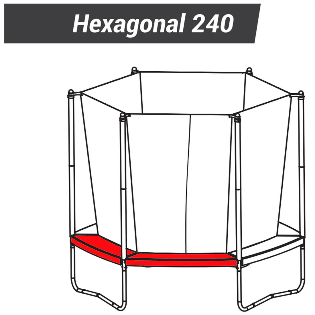 Hexagonal 240 Trampoline - Contour Foam Padding - Image 4