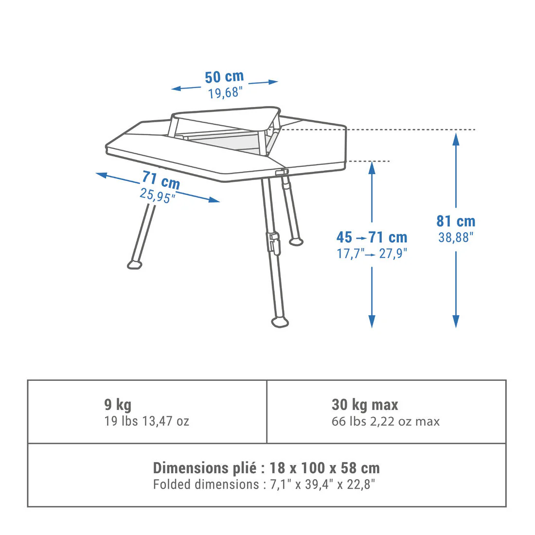 Hexagonal and sociable camping table - 6 person - Tepee - Image 2
