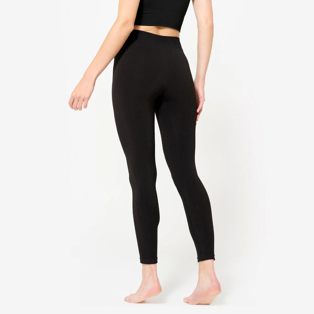 High-Waisted Second-Skin Long Yoga Leggings - Graphite Black - Image 4