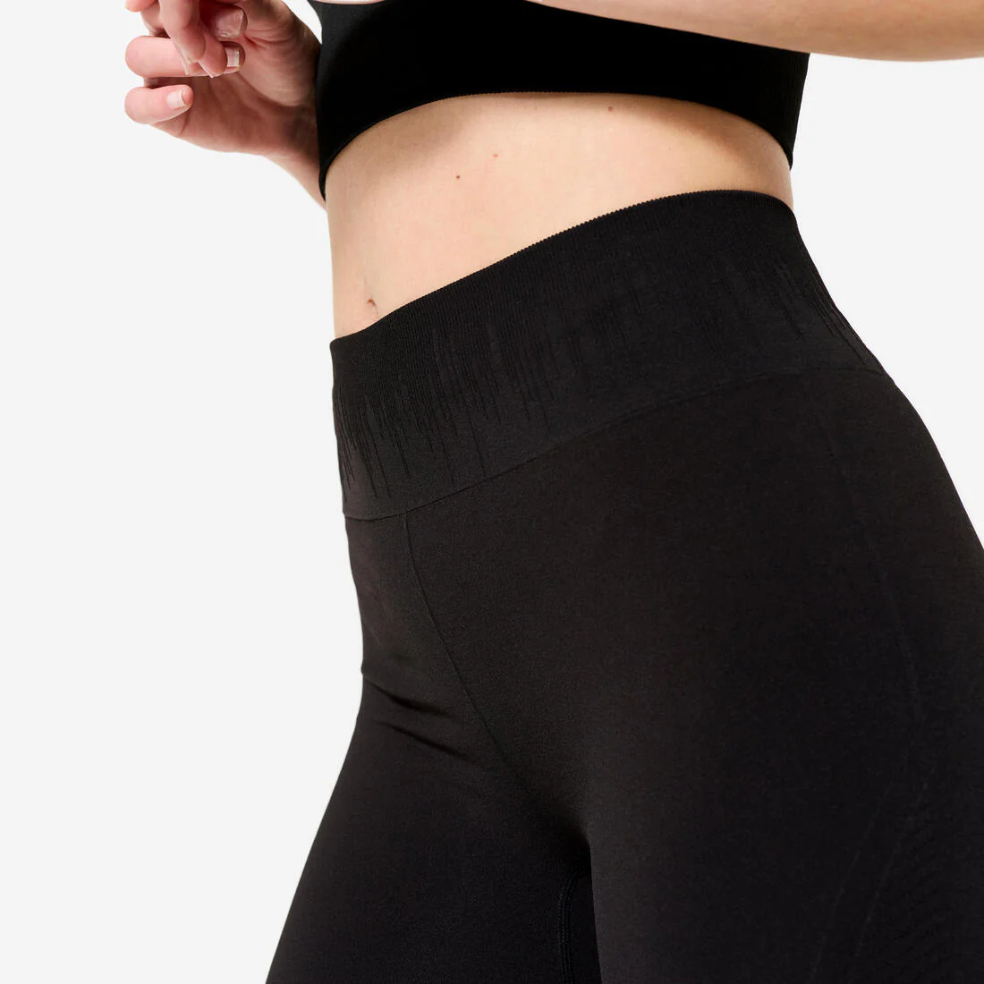 High-Waisted Second-Skin Long Yoga Leggings - Graphite Black - Image 5