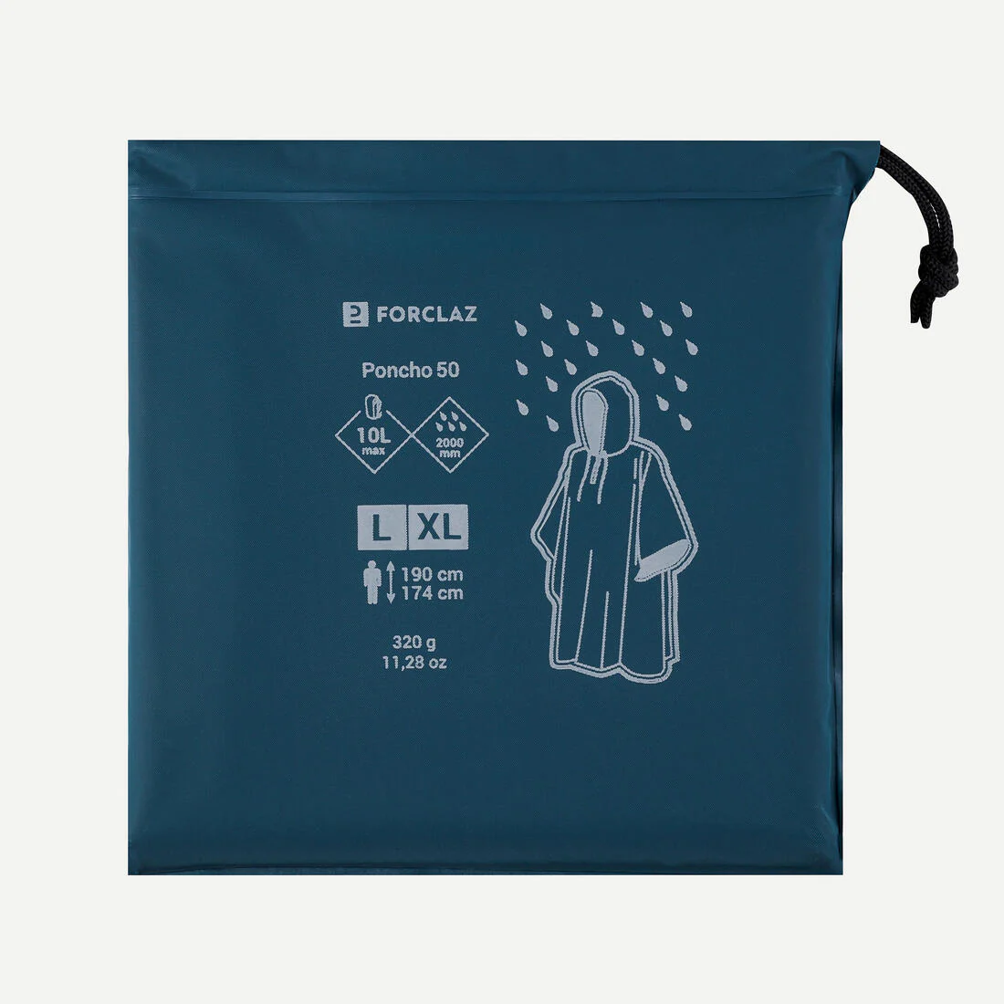 Hiking Rain Poncho - FORCLAZ MT 50 - 10 L - GREY - Image 3
