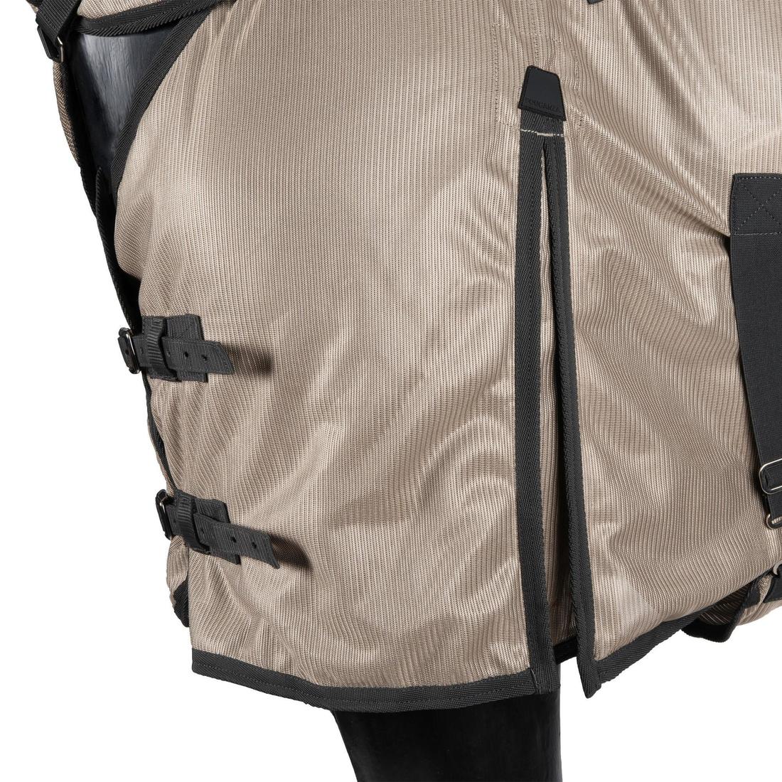 Horse Riding Fly Sheet for Horse & Pony 100 - Beige - Image 5