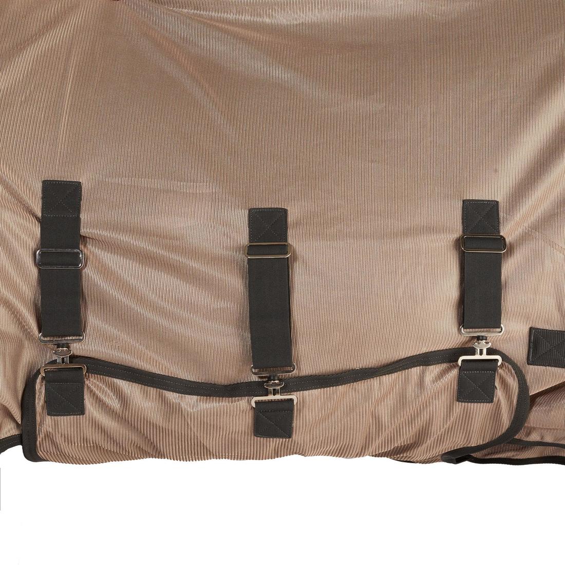 Horse Riding Fly Sheet for Horse & Pony 100 - Beige - Image 6