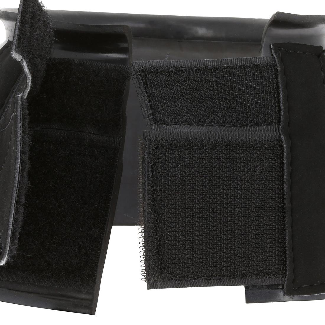 Horse Riding Rubber Overreach Boots for Horse and Pony 100 Twin-Pack - Black - Image 3