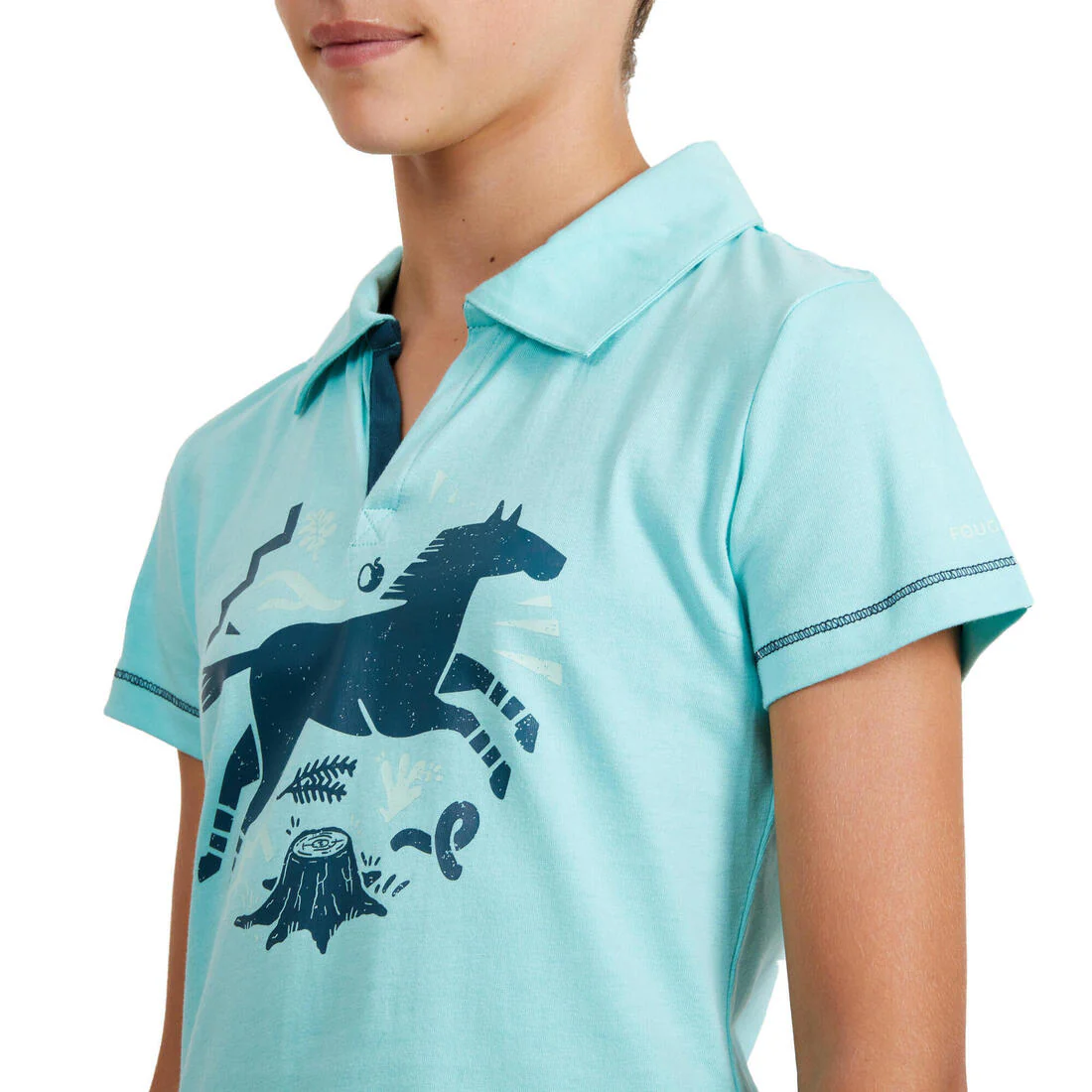 Horse Riding Short-Sleeved Polo Shirt 100 - Image 8