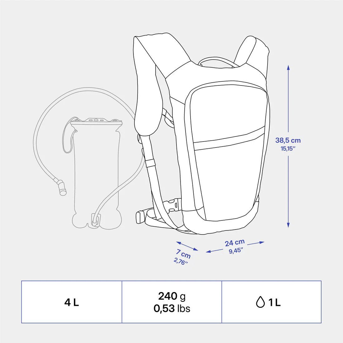 Hydration Backpack 4 L/1L Water - Image 6