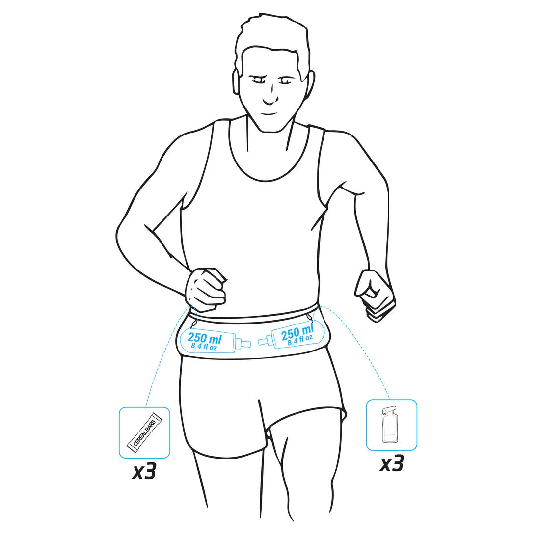 HYDRATION FLASK-CARRYING RUNNING BELT - BLACK - Image 5