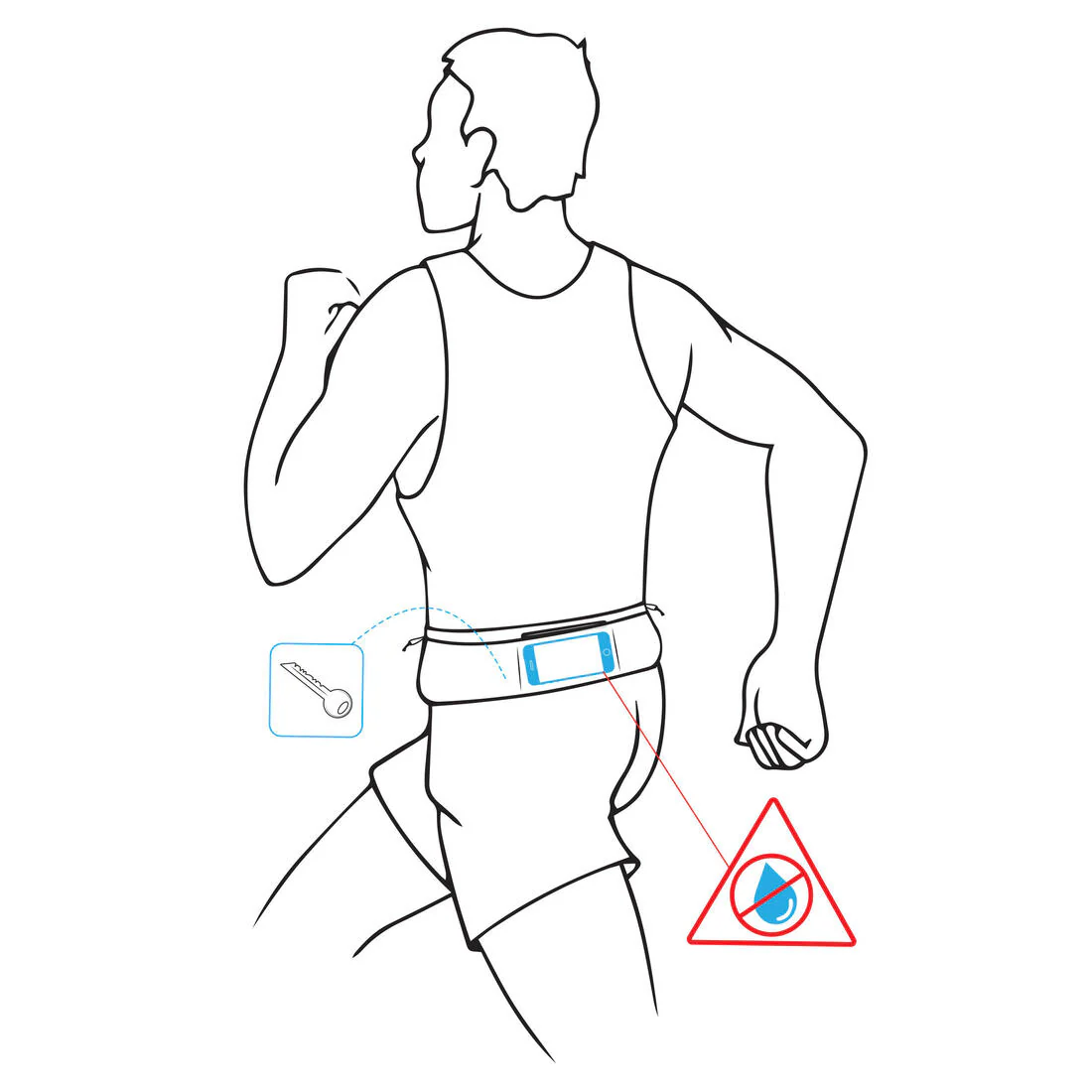 HYDRATION FLASK-CARRYING RUNNING BELT - BLACK - Image 6