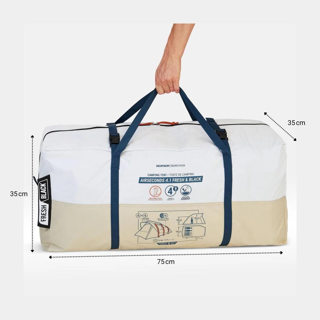 Inflatable 4-person camping tent, Air Seconds 4.1, Fresh & - Image 80