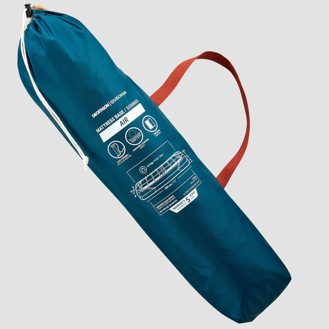 Single-person inflatable camping bed base, 200x70x25 cm, Camp Bed Air - Image 8