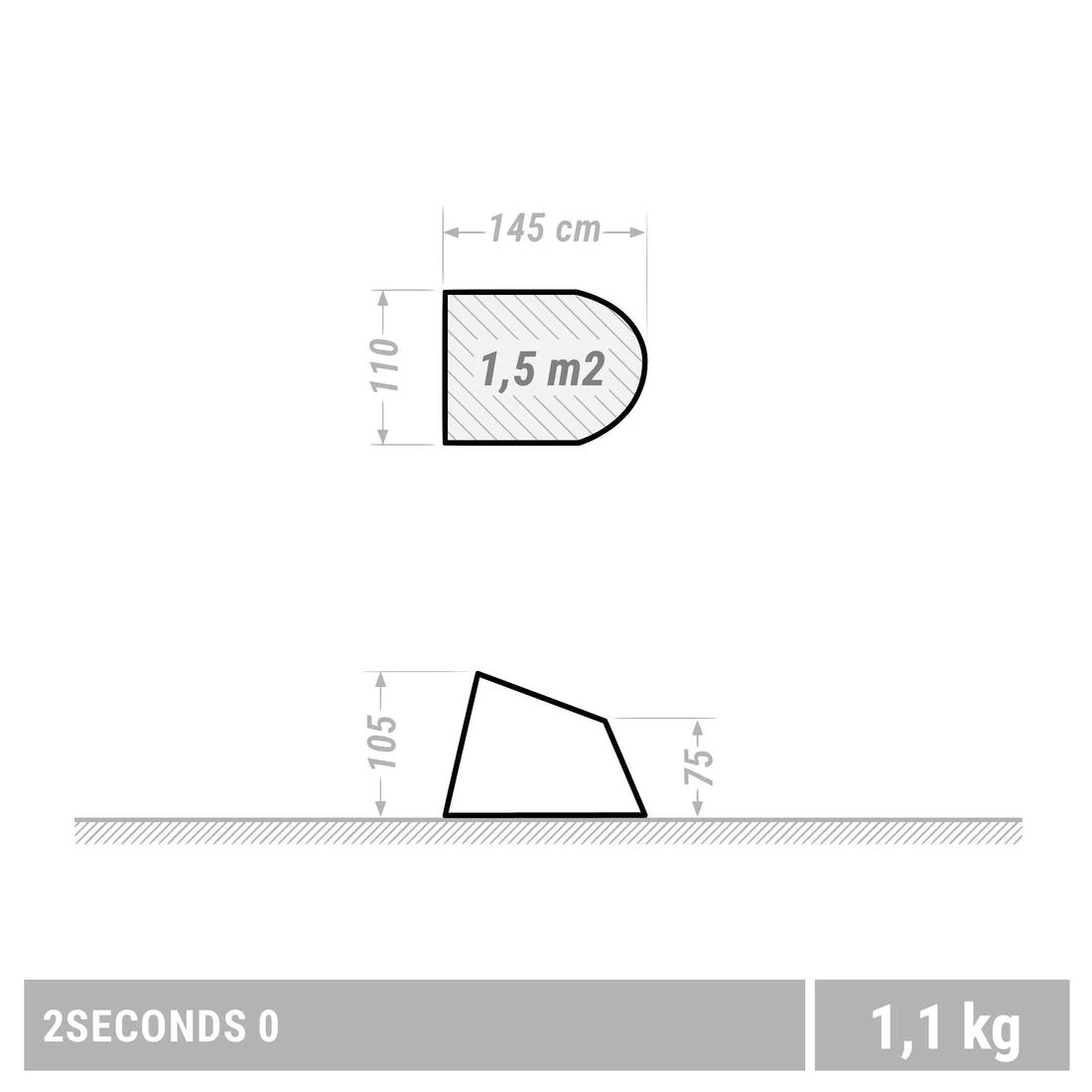 Instant camping shelter - 1 adult or 2 children - 2 seconds 0 - Image 2