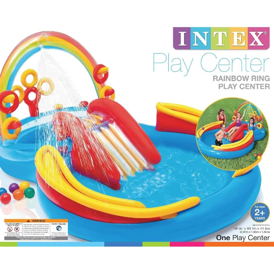 Intex Rainbow Ring Inflatable Play Center - 297cm x 193cm x 135cm (Ages 2+