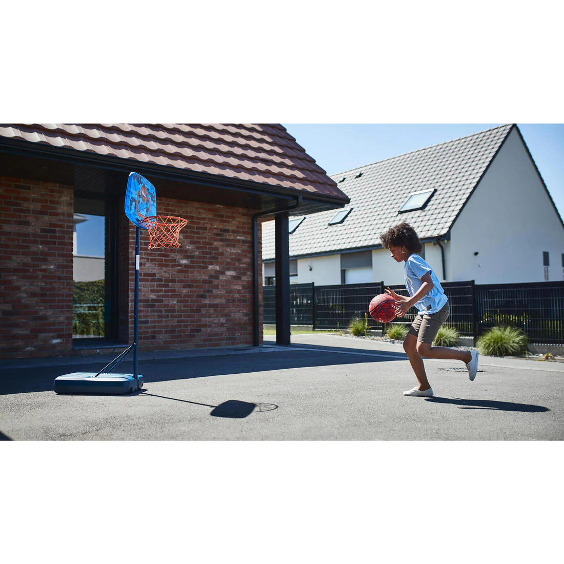 K500 Kids' Portable Basketball Hoop with Adjustable Stand (1.30m to 1.60m) - Image 12