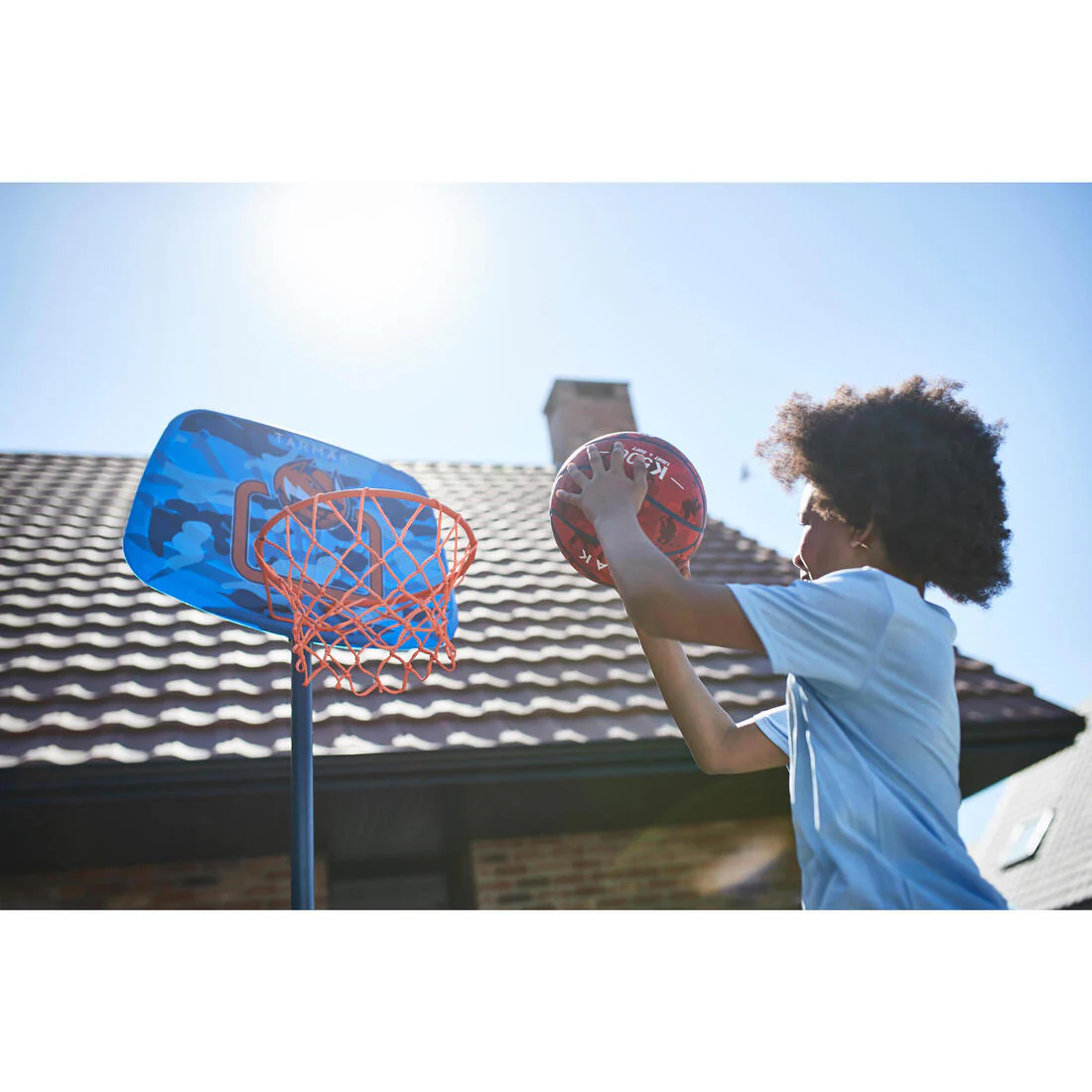 K500 Kids' Portable Basketball Hoop with Adjustable Stand (1.30m to 1.60m) - Image 15