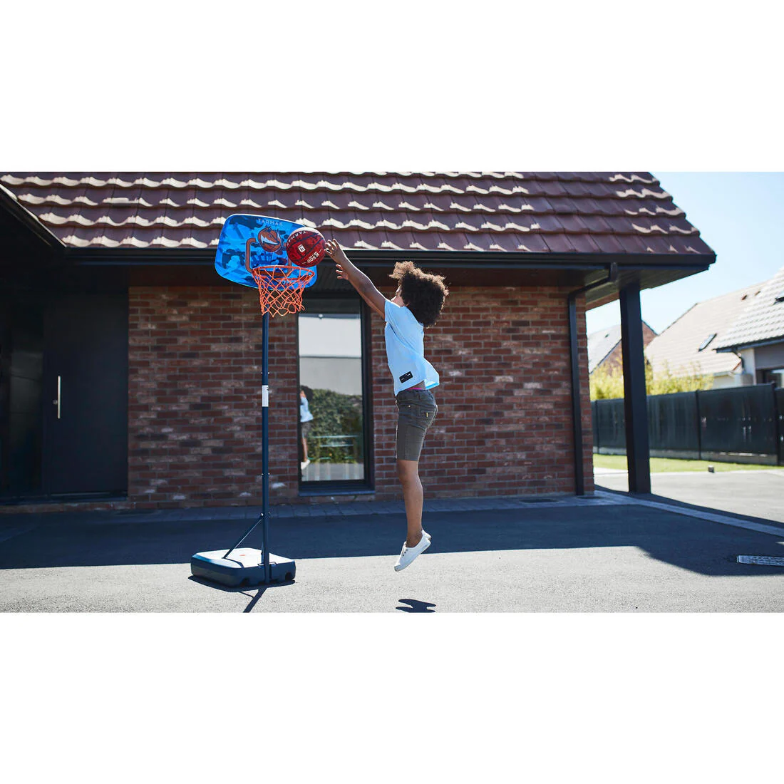 K500 Kids' Portable Basketball Hoop with Adjustable Stand (1.30m to 1.60m) - Image 17