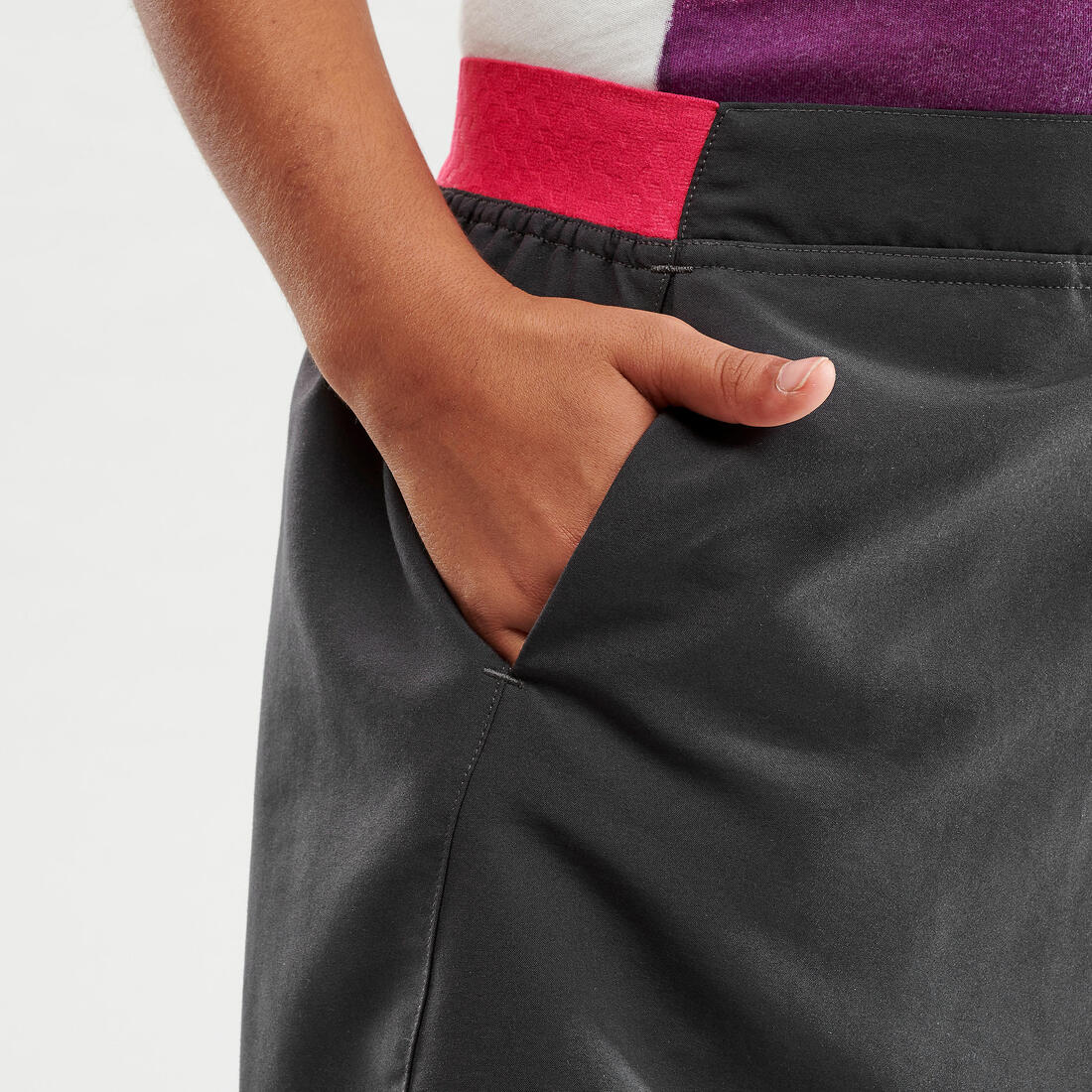 Kid's Hiking skort - MH100 - grey and pink - ages 7-15 years - Image 4