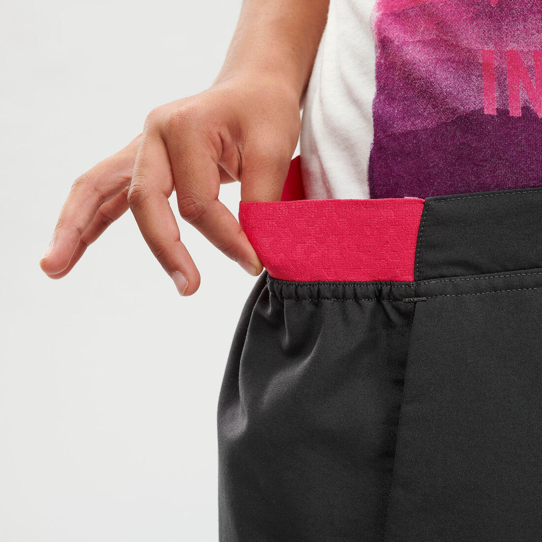 Kid's Hiking skort - MH100 - grey and pink - ages 7-15 years - Image 6