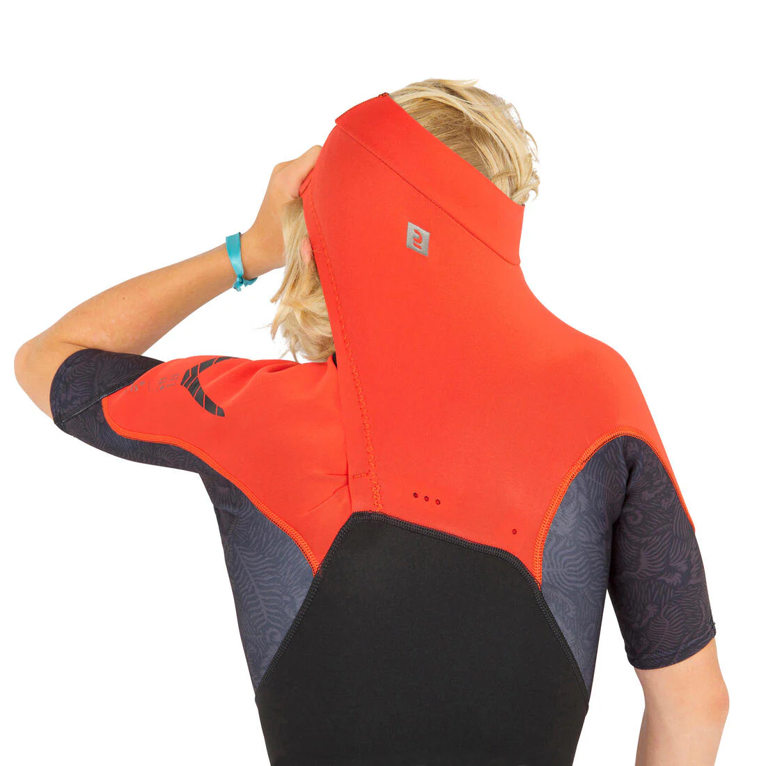 Kid’s Surfing Neoprene Shorty 900 1.5 mm - Black Red - Image 5