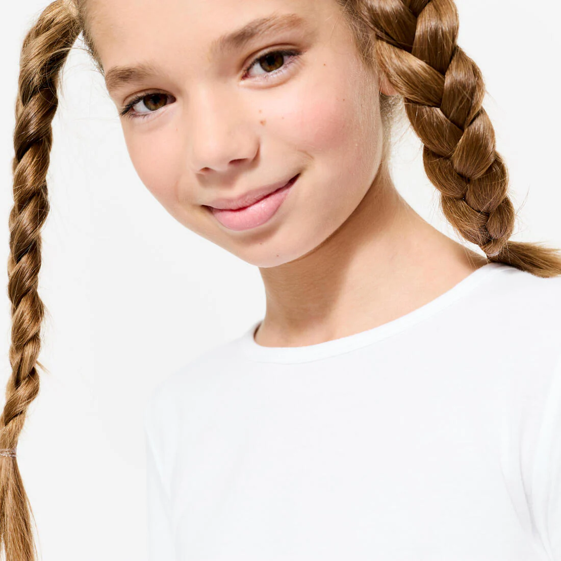 Kids' Basic Long-Sleeved Cotton T-Shirt - White - Image 5