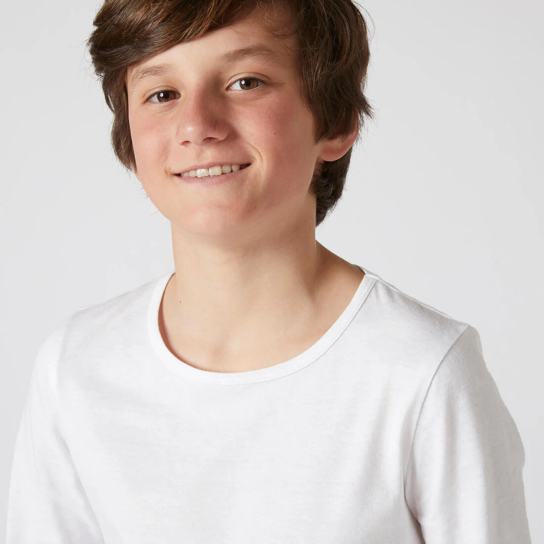 Kids' Basic Long-Sleeved T-Shirt - White - Image 3