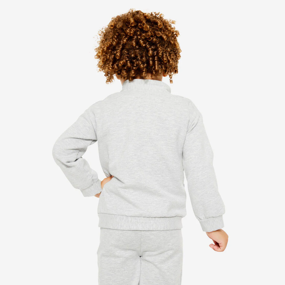 Kids' Basic Warm Regular-Fit Tracksuit - Grey - Image 5