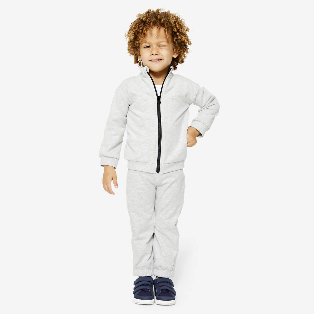 Kids' Basic Warm Regular-Fit Tracksuit - Grey - Image 8