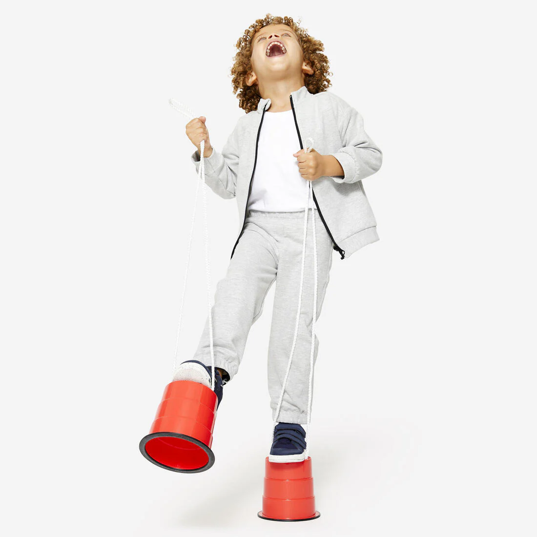 Kids' Basic Warm Regular-Fit Tracksuit - Grey - Image 9
