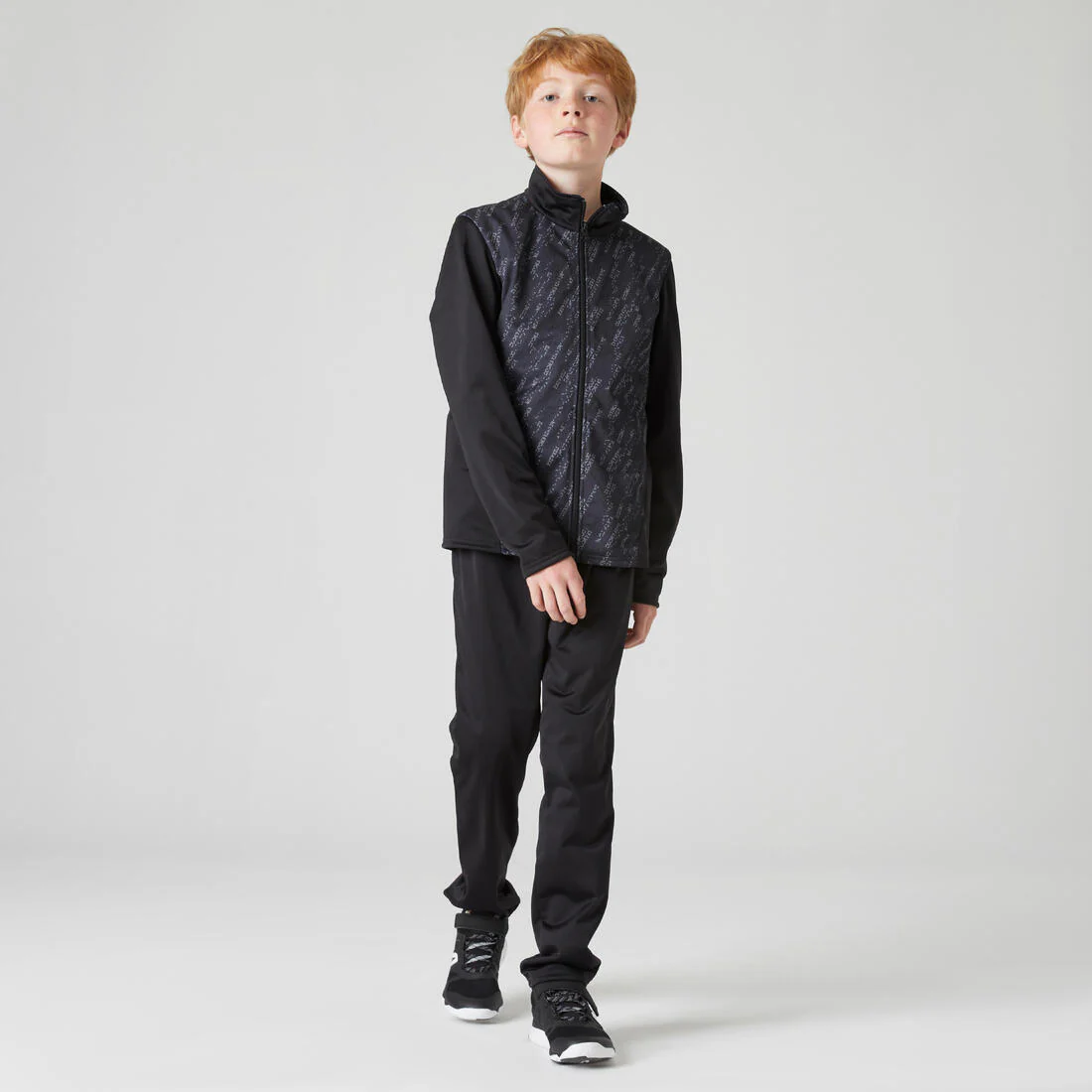 Kids' Breathable Synthetic Tracksuit Gym'y - Black & Print - Image 10