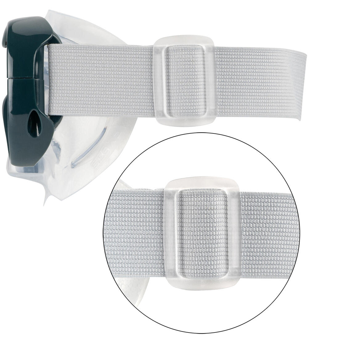 Kids diving mask 100, pearl grey - Image 6