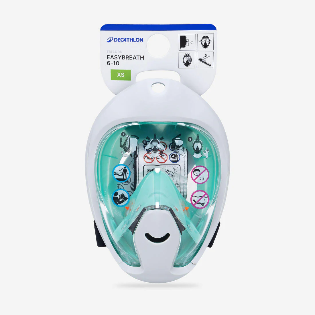 Kids’ Easybreath snorkelling surface mask XS (ages 6-10) NO BAG - Image 20